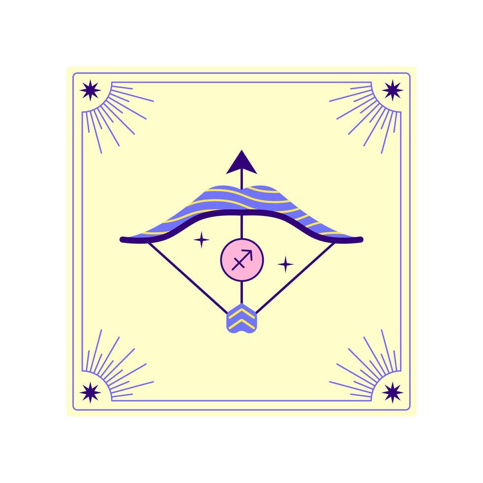 Card with Sagittarius zodiac sign vector