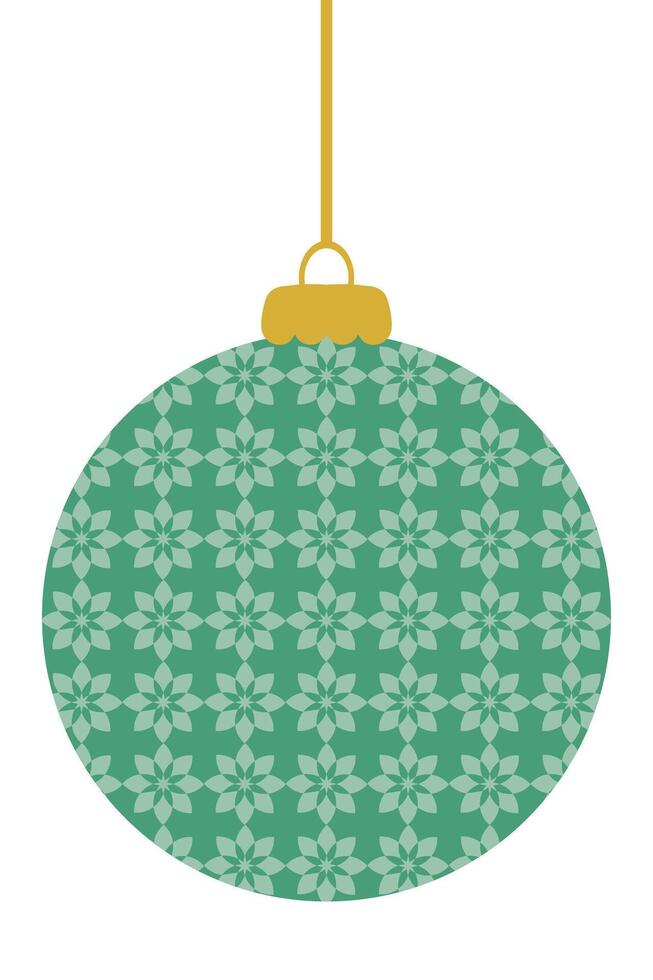 Retro style Merry Christmas bauble ornament. Perfect for banner, flyer, label, postcard, sale, sticker, card. Isolated hand drawn illustration. vector