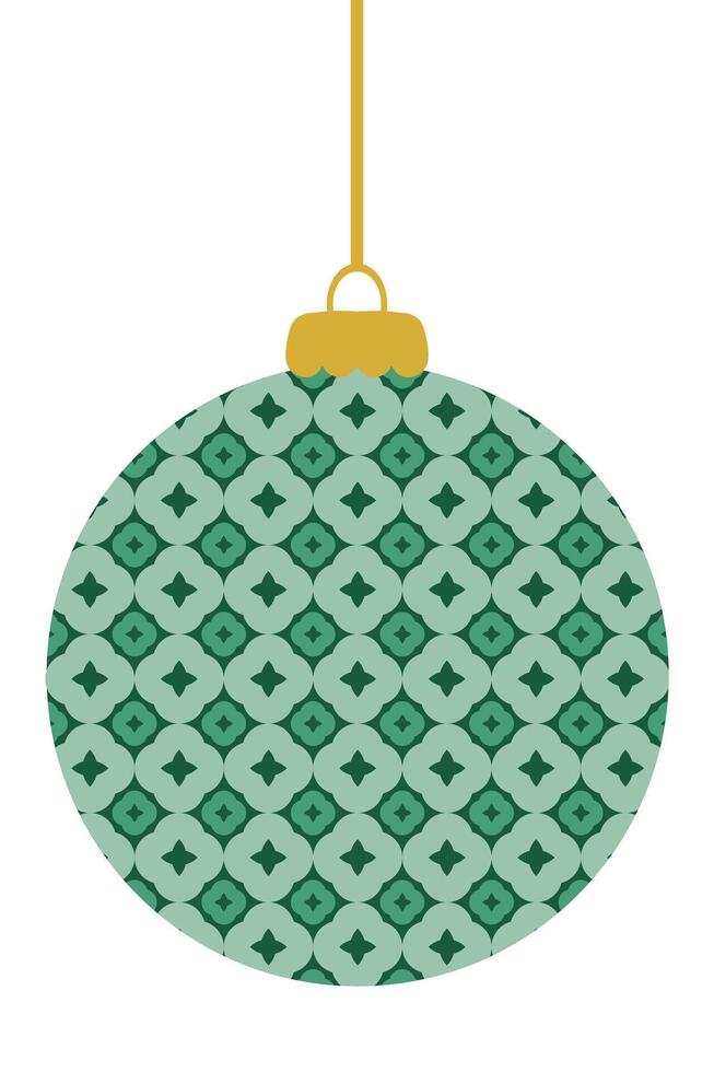 Geometric abstract Christmas bauble ornament decoration. Perfect for banner, flyer, label, postcard, sale, sticker, card. Isolated hand drawn illustration. vector