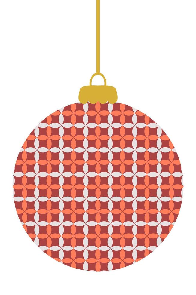 Happy New year 2026 Christmas bauble decoration. Perfect for banner, flyer, label, postcard, sale, sticker, card. Isolated hand drawn illustration. vector