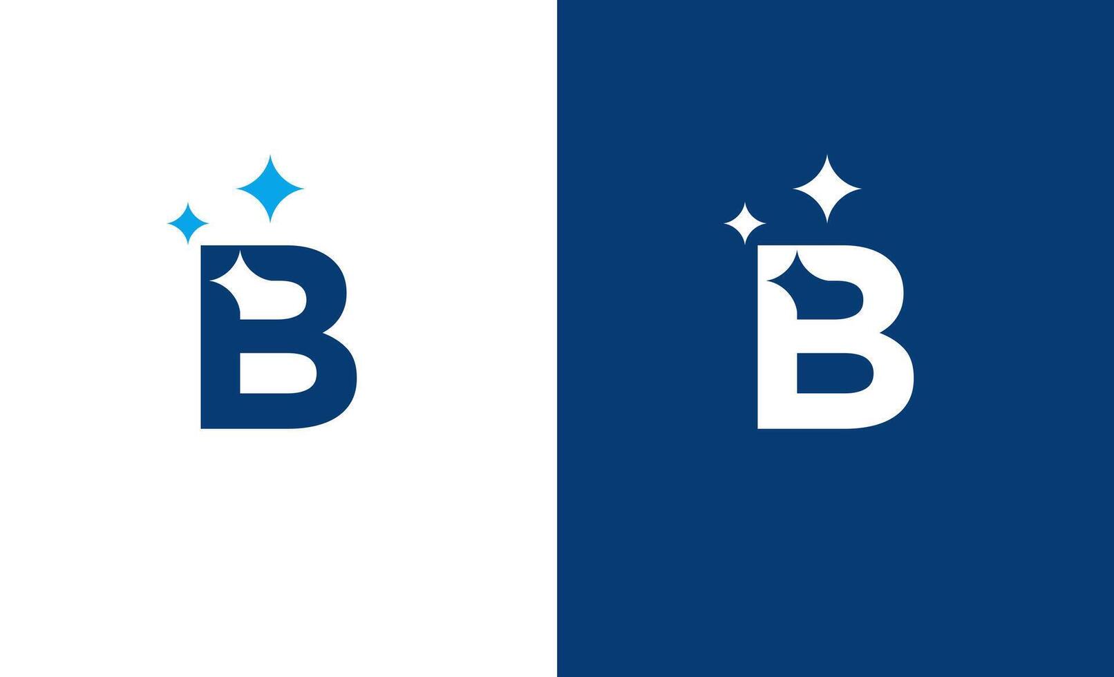 Letter B star or B cleaning or B shining logo concept vector