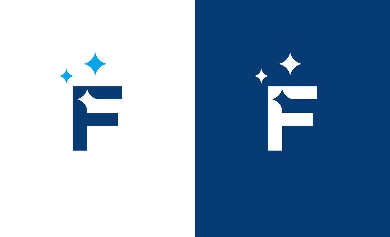 Letter F star or F cleaning or F shining logo concept vector