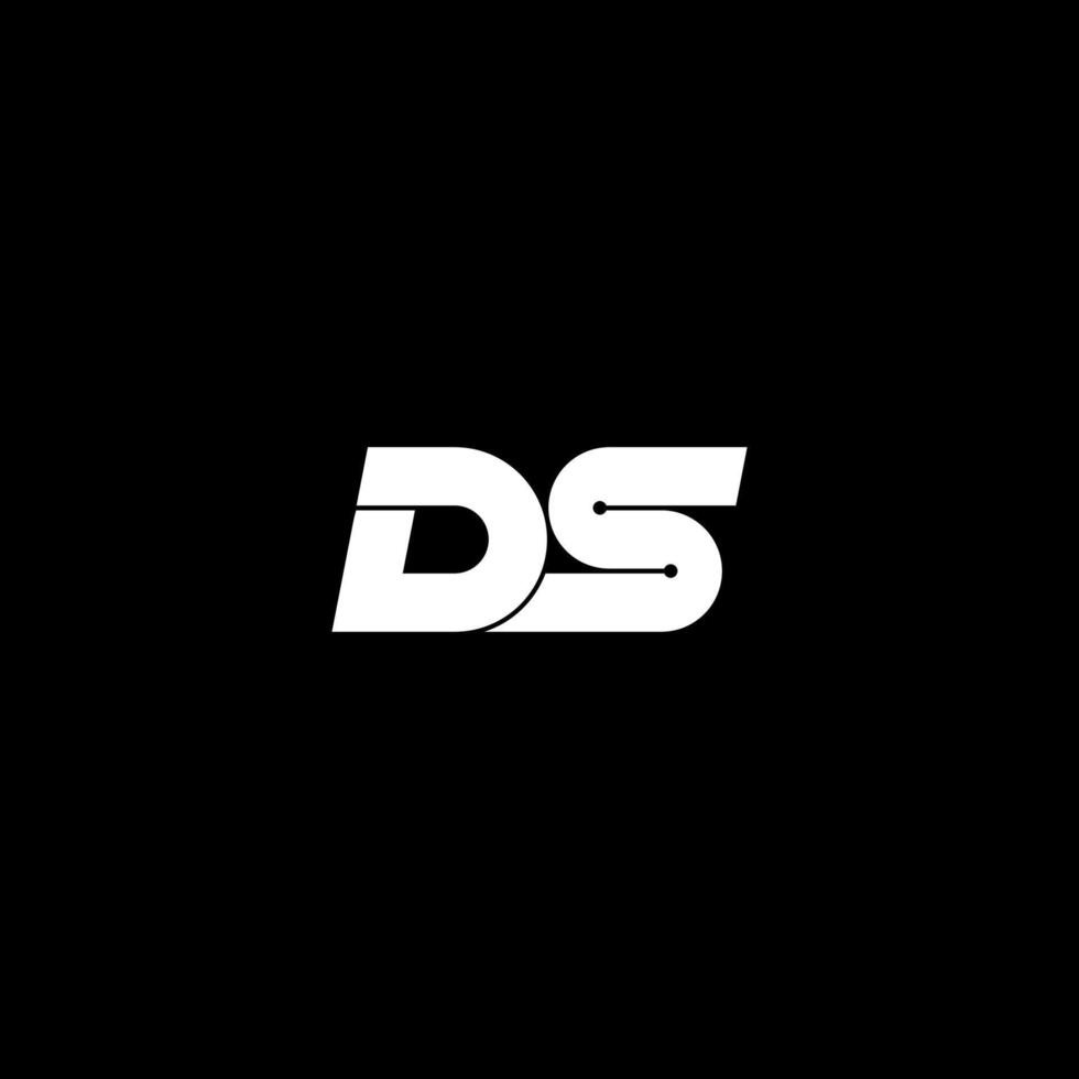 Monogram letter DS with technology concept logo vector