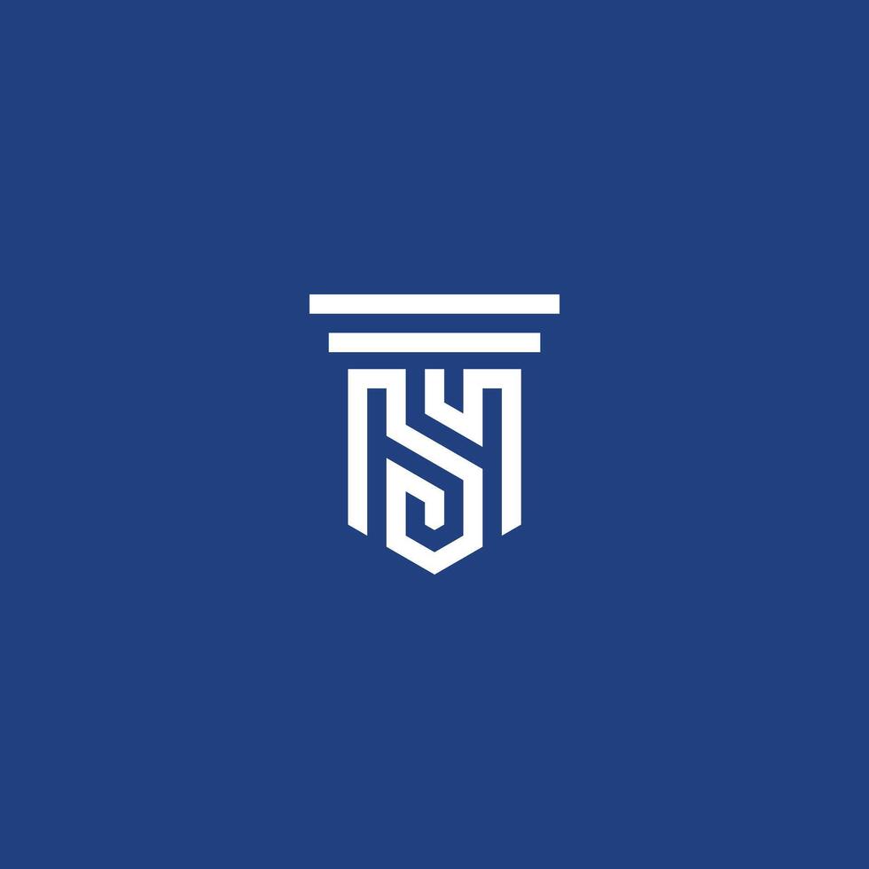 abstract Letter HS or SH logo concept for law firm company vector