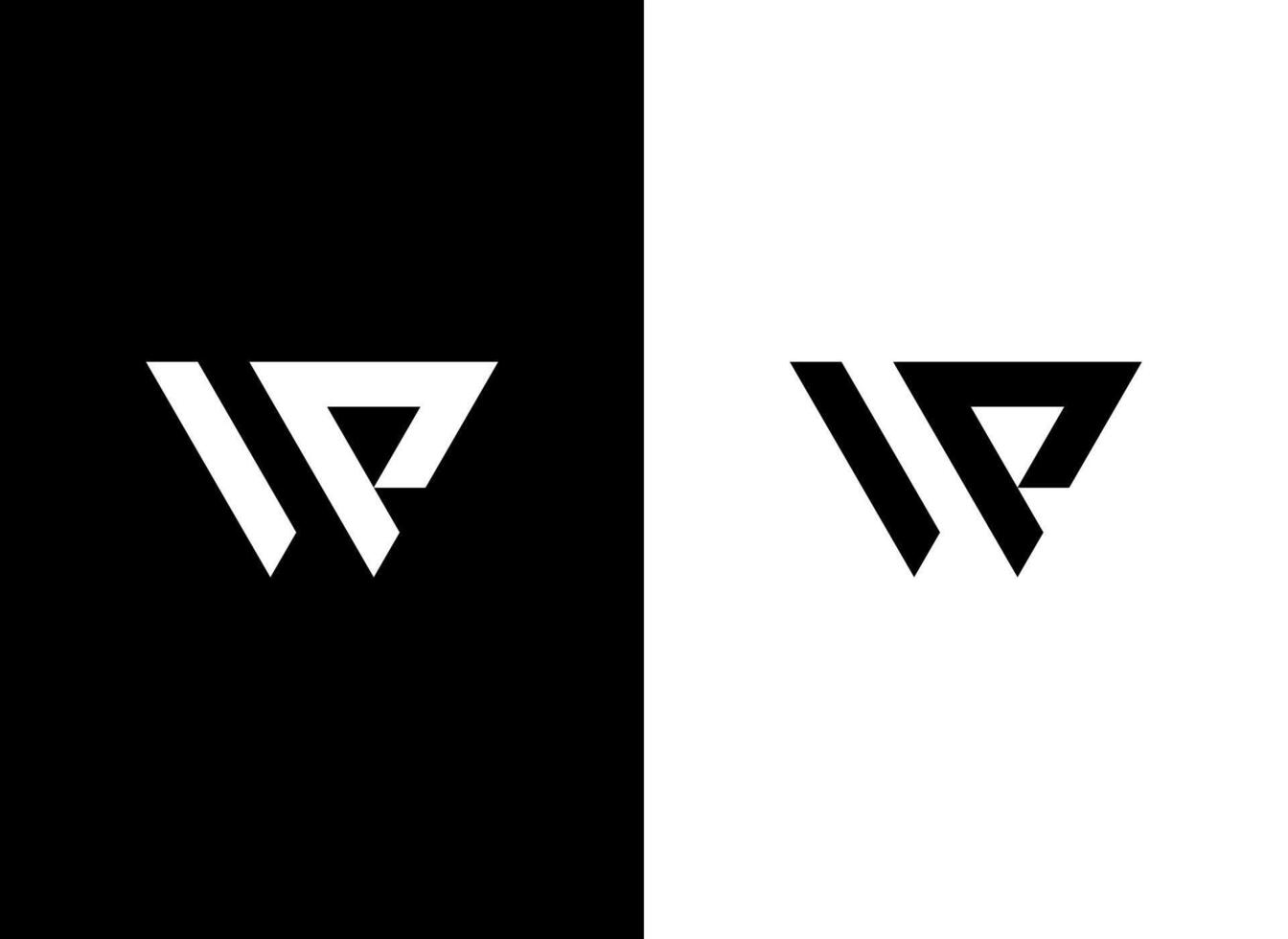 simple letter WP or PW logo concept vector