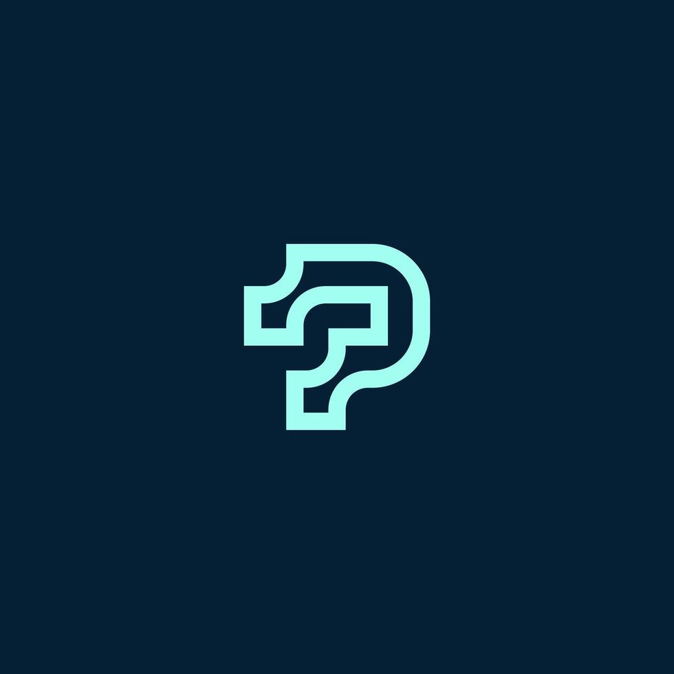 modern letter TP tech or PT technology logo concept vector