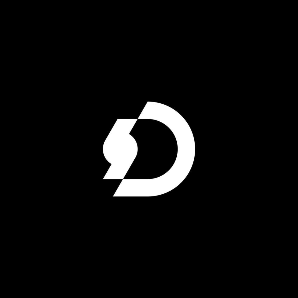 monogram letter DS or SD logo concept vector