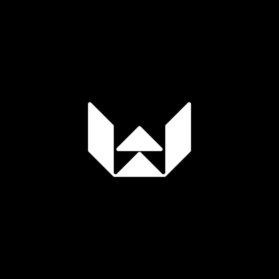 monogram letter W and arrow up logo concept vector