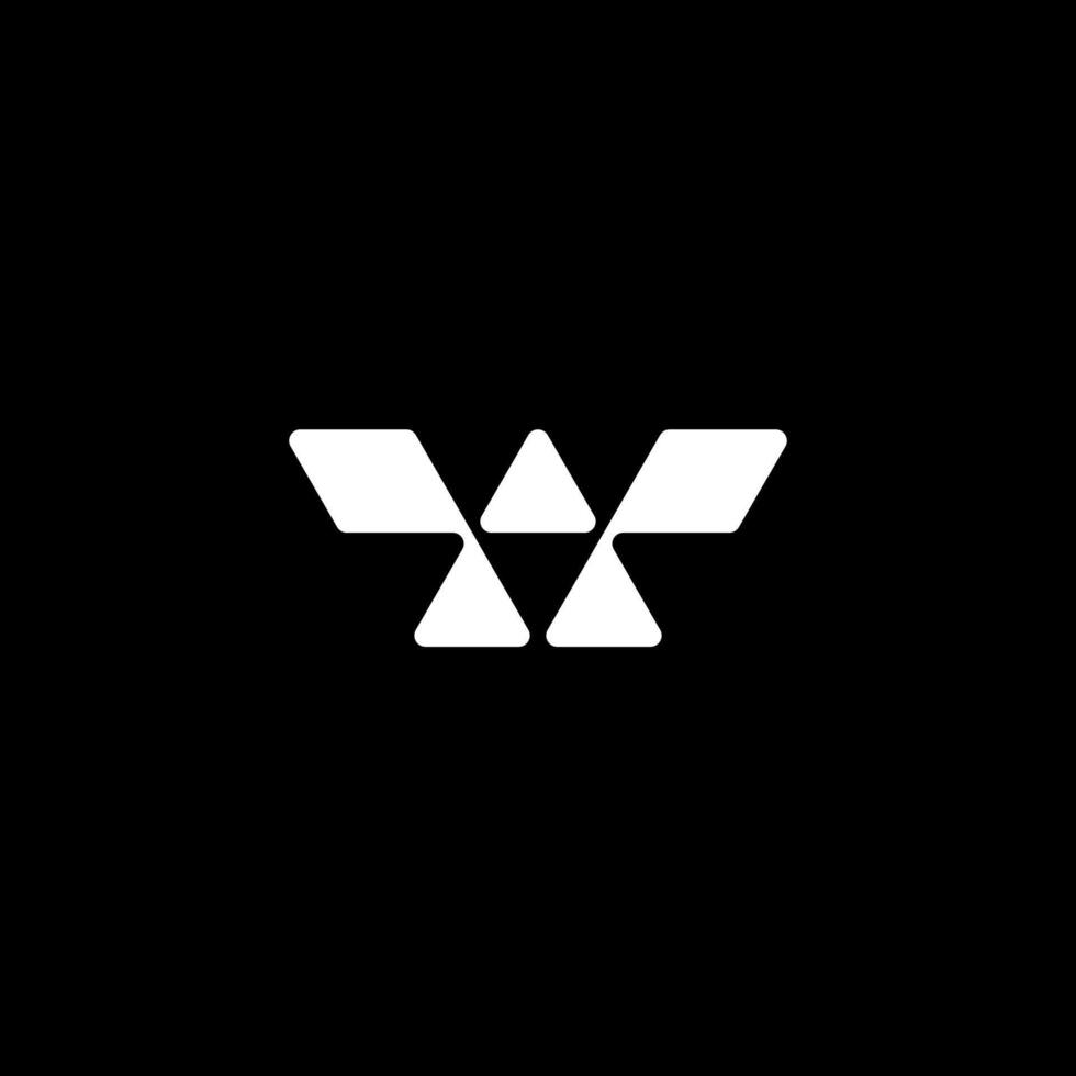 monogram letter W with triangle logo concept vector
