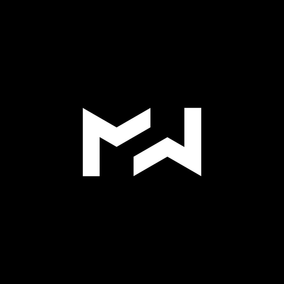 monogram letter MW with geometric logo concept vector