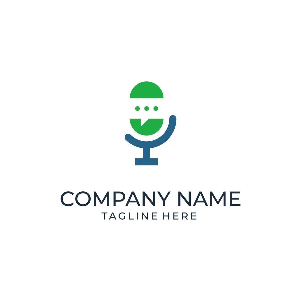 Clean Podcast Chat Logo Concept Icon vector