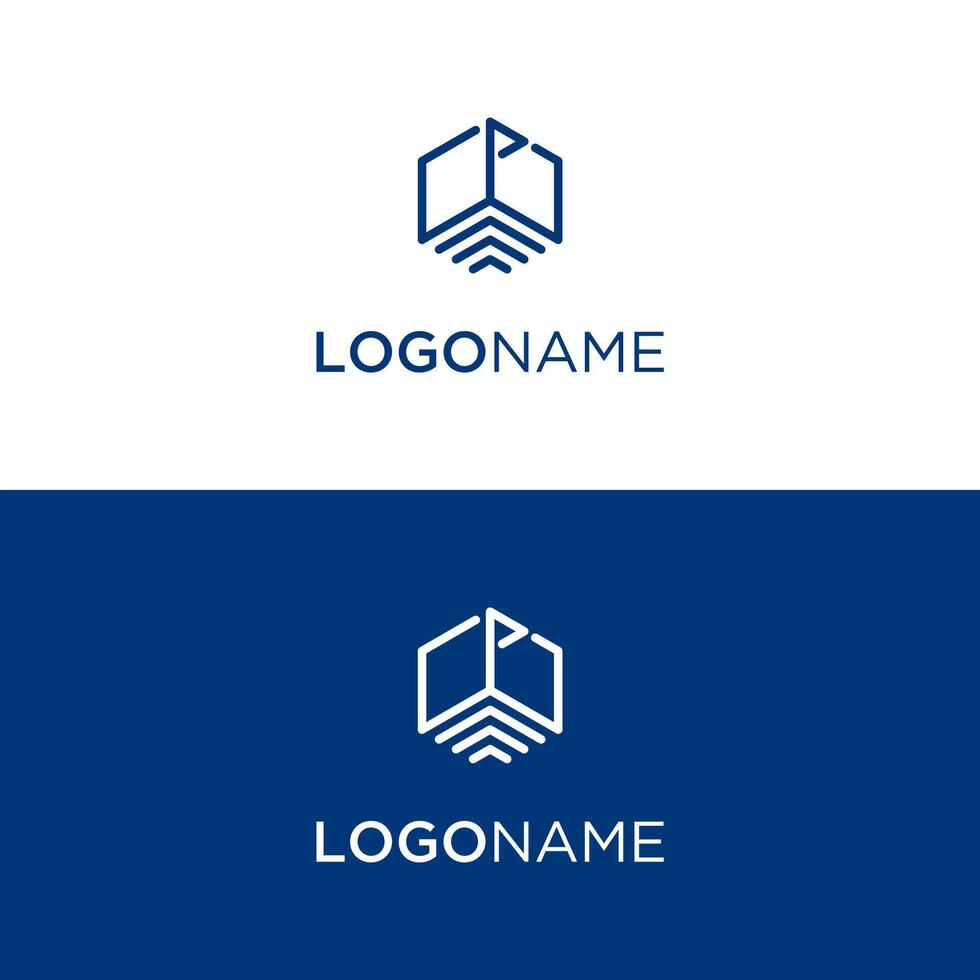 Port And Box Logo Concept Icon vector