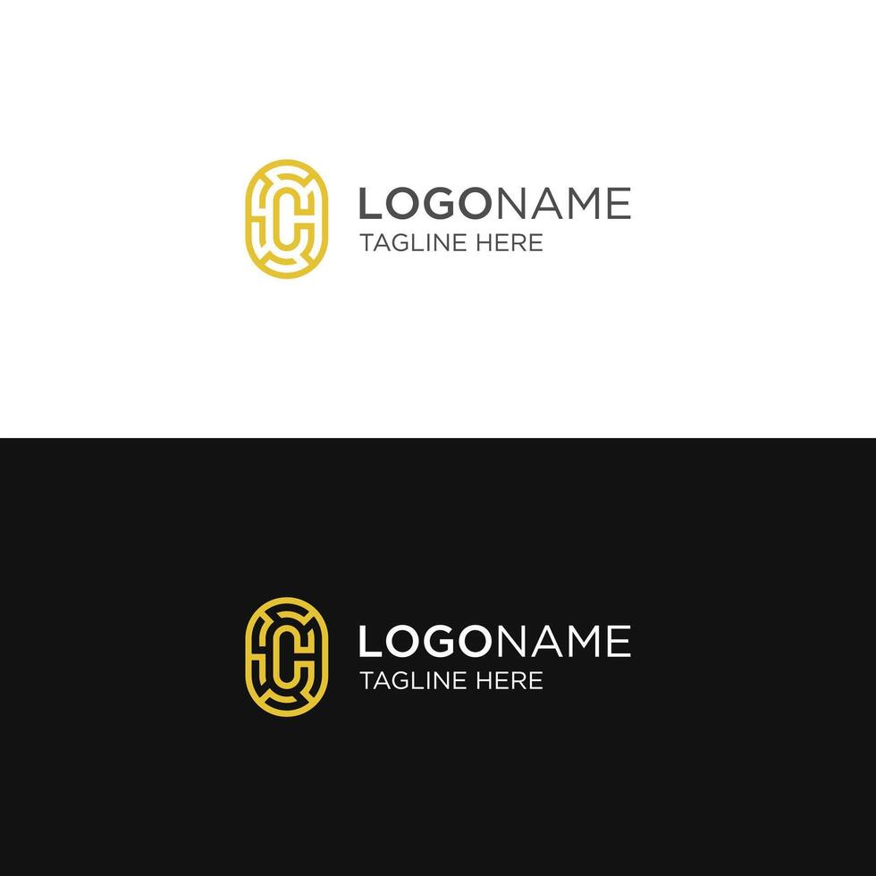 Letter CO with Ancient Logo Concept Icon vector