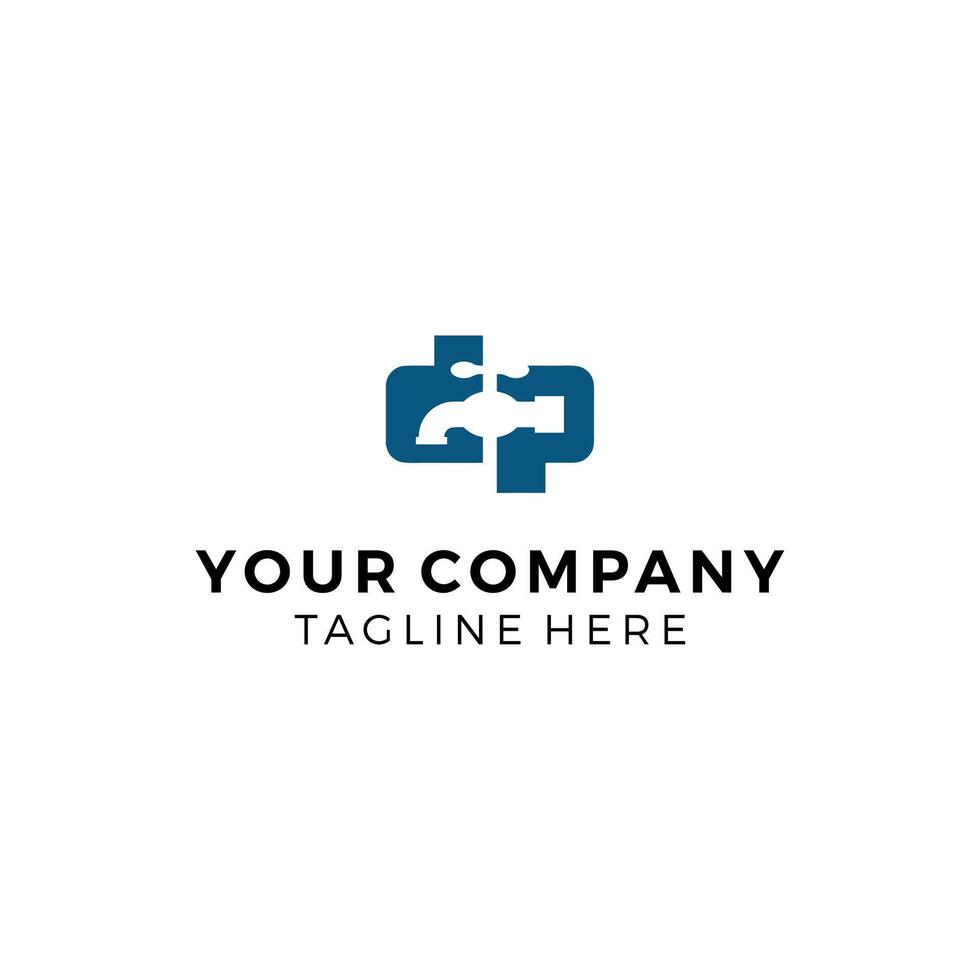 Letter DP and Faucet logo combination vector