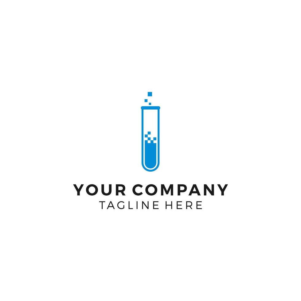Modern Digital Lab logo with pixel concept vector