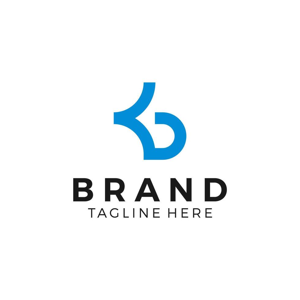 Monogram letter Kb or BK Logo Concept icon vector