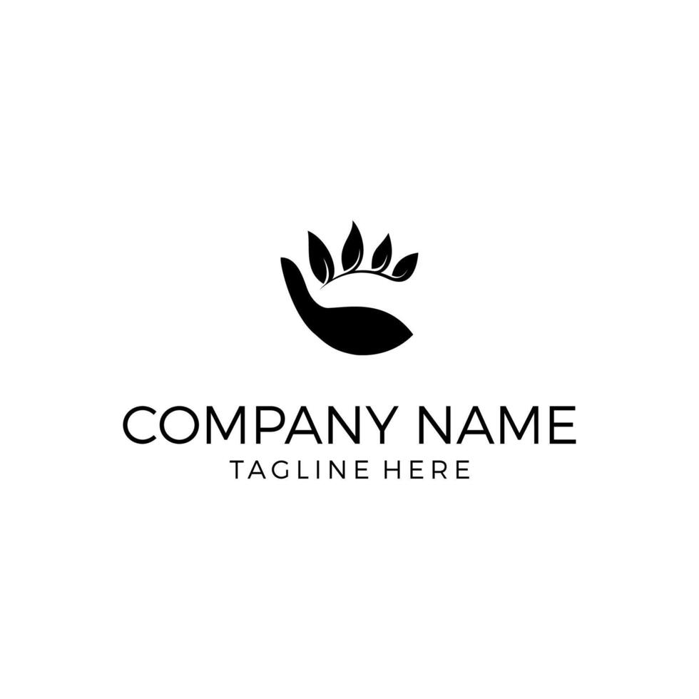 Hand and leaf Logo Concept vector