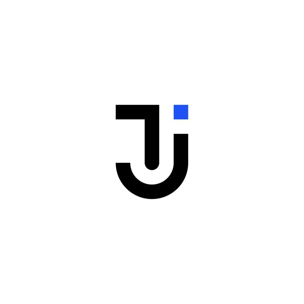 Letter TJ or JT with smile face logo concept vector