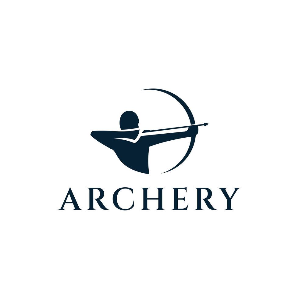 simple archer or archery logo concept vector