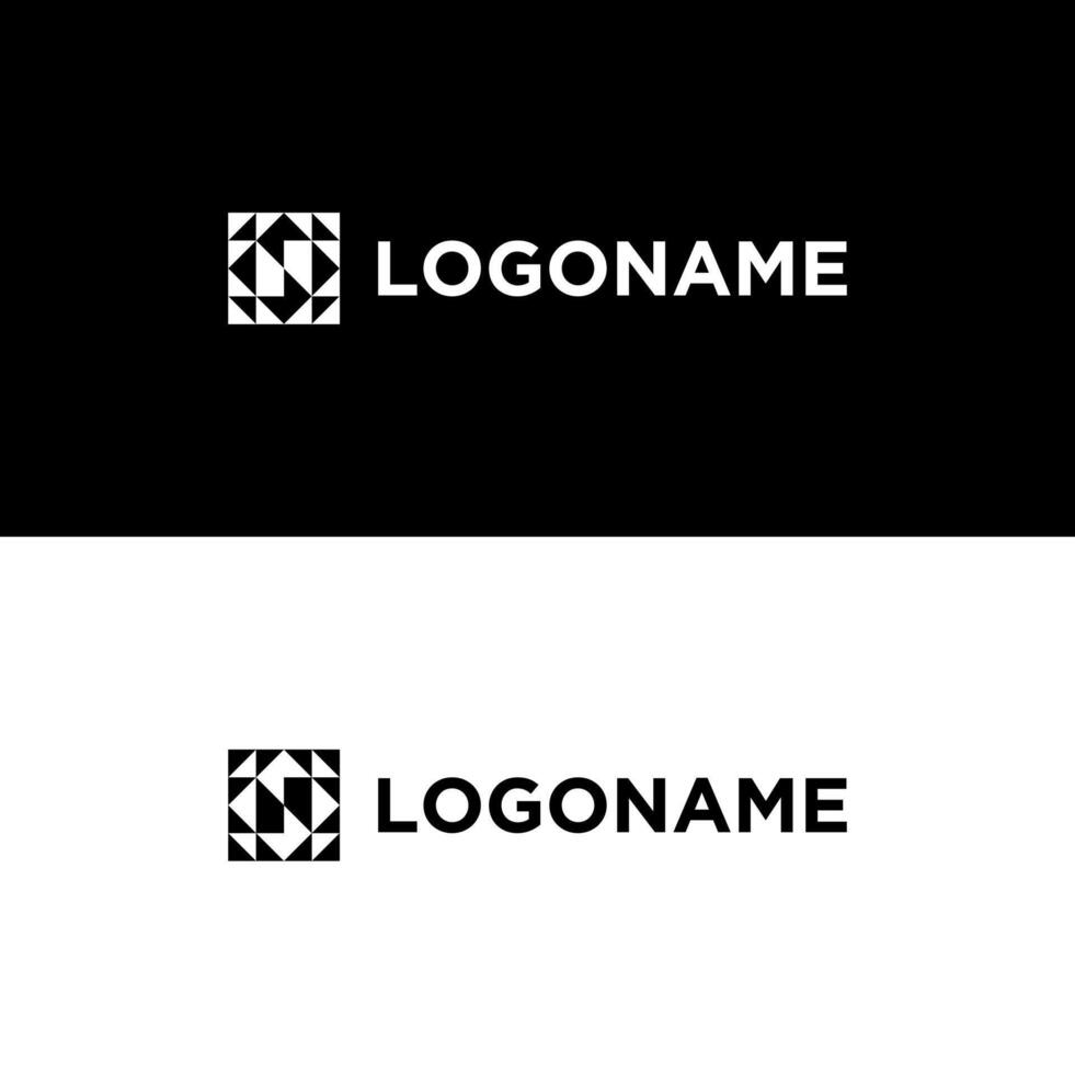 cool letter N with square logo concept vector