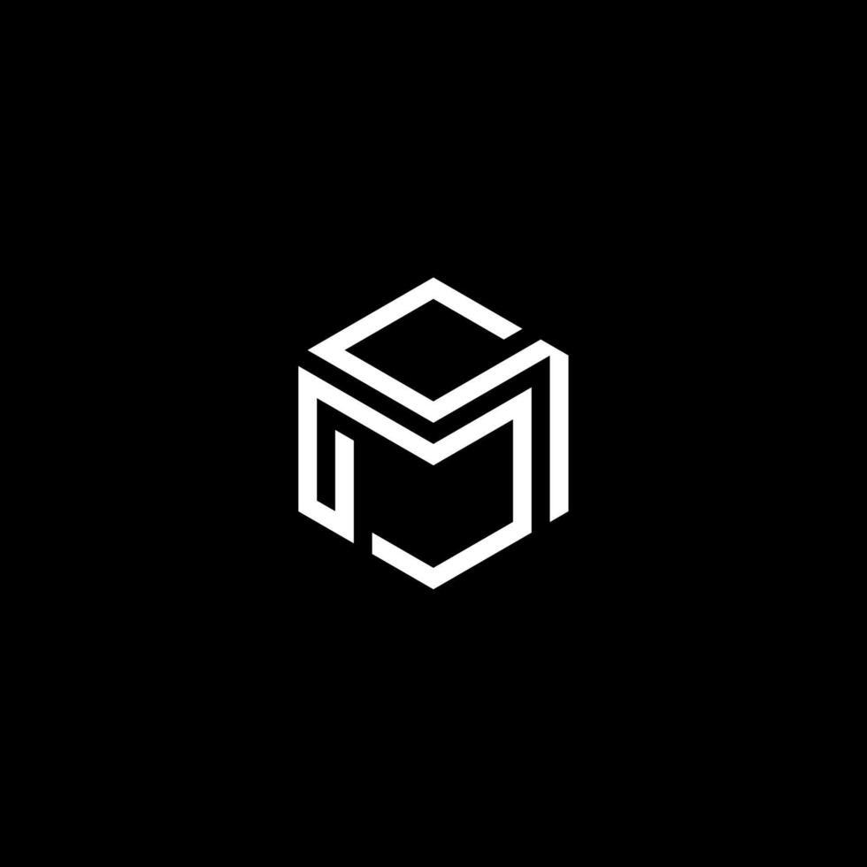 Letter M with box shape combination logo concept vector
