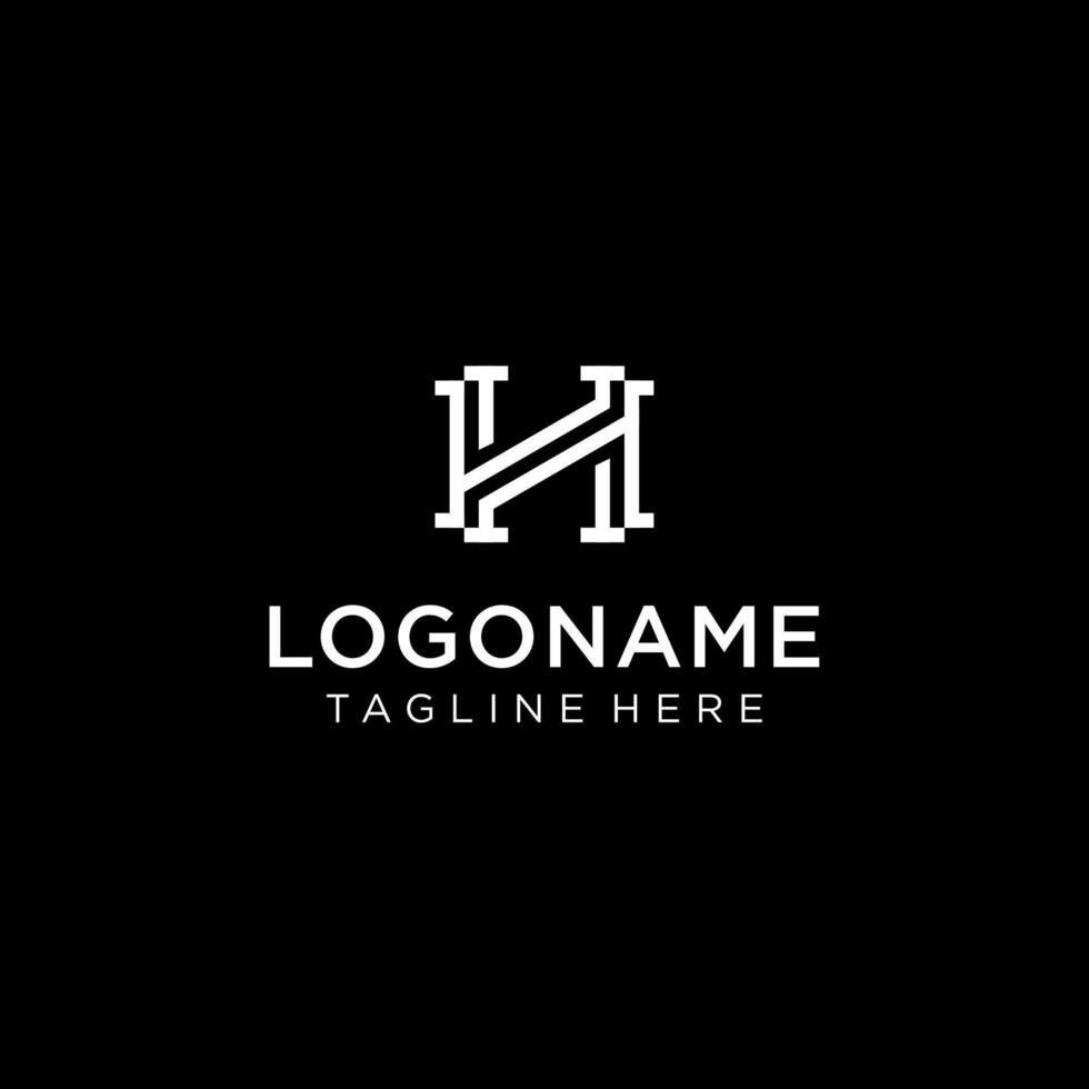 Unique letter HH or H and H logo line concept vector