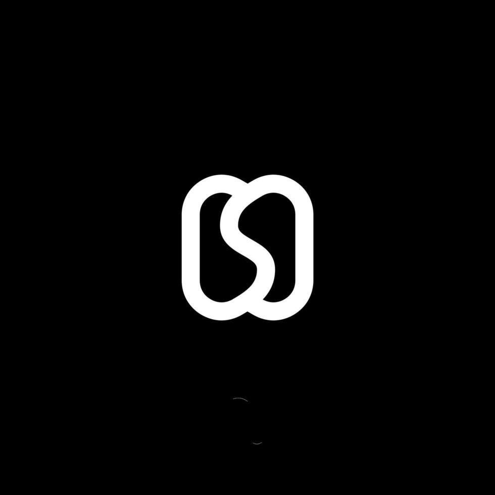 Letter HS or SH with simple line concept logo vector