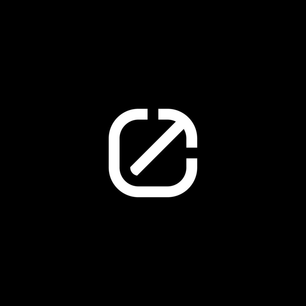 Letter CT and square concept logo vector