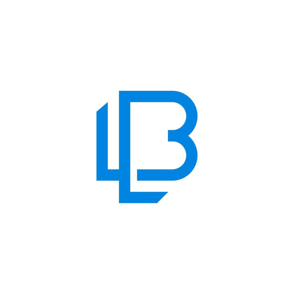 Simple LB or BL logo icon initial vector