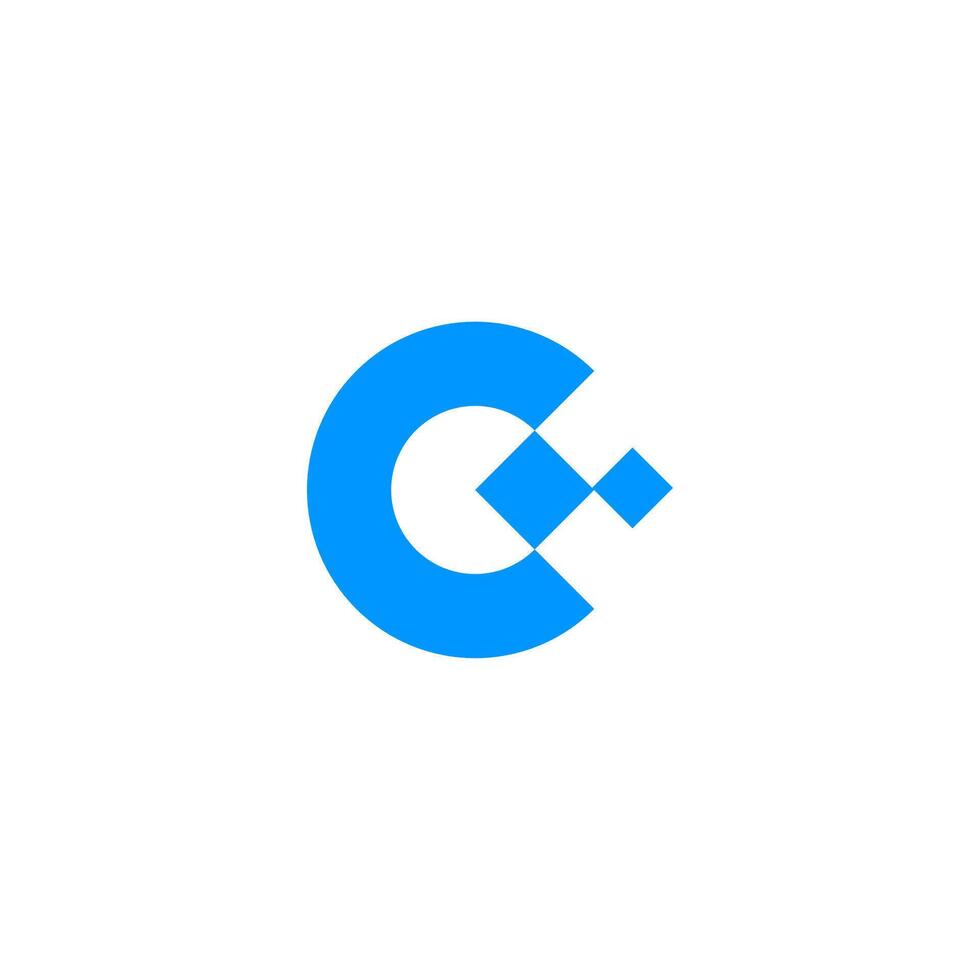 Letter C and box logo concept for tech company vector