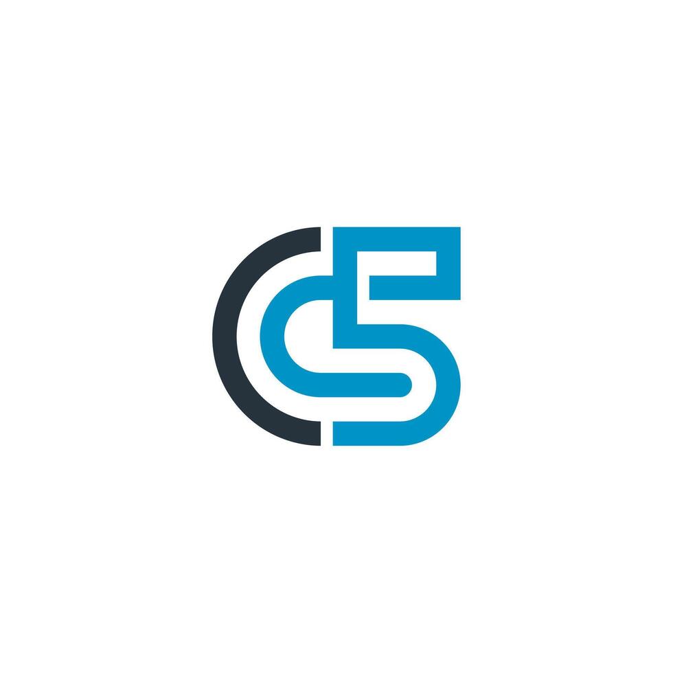 simple letter C5 with line concept vector