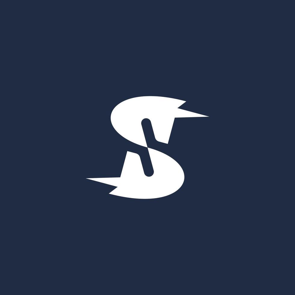 Simple letter S with unicorn concept logo vector