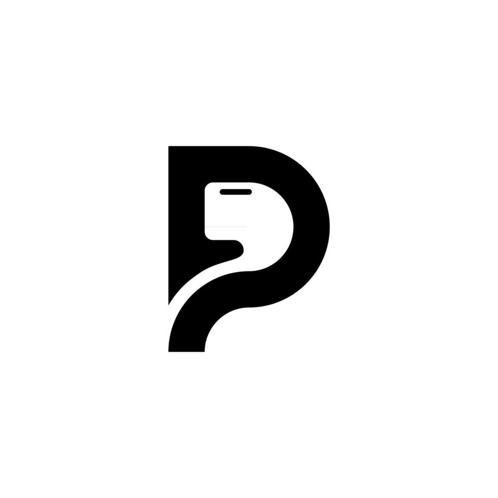unique letter P design and cigar pipe ideas for brand company vector