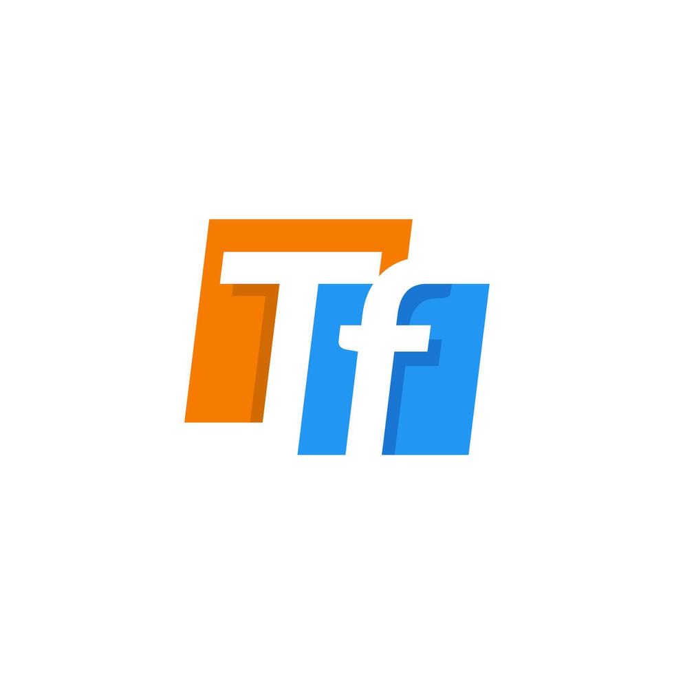 unique letter TF logo wordmark vector