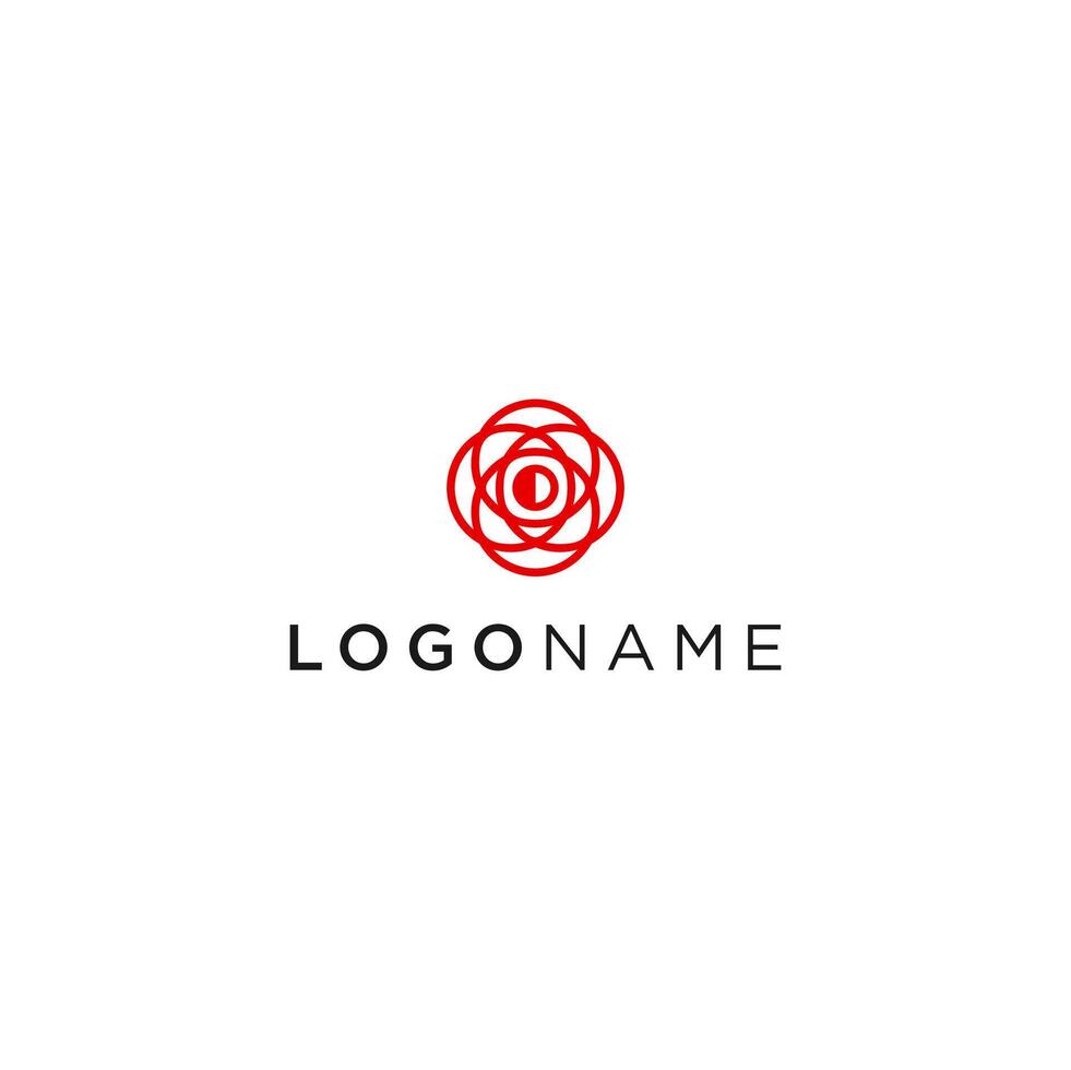 geometric rose logo concept vector
