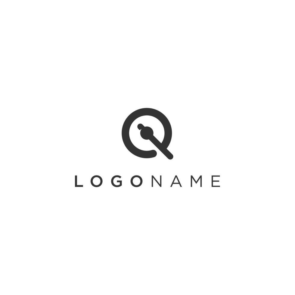 letter Q with speedometer logo concept vector