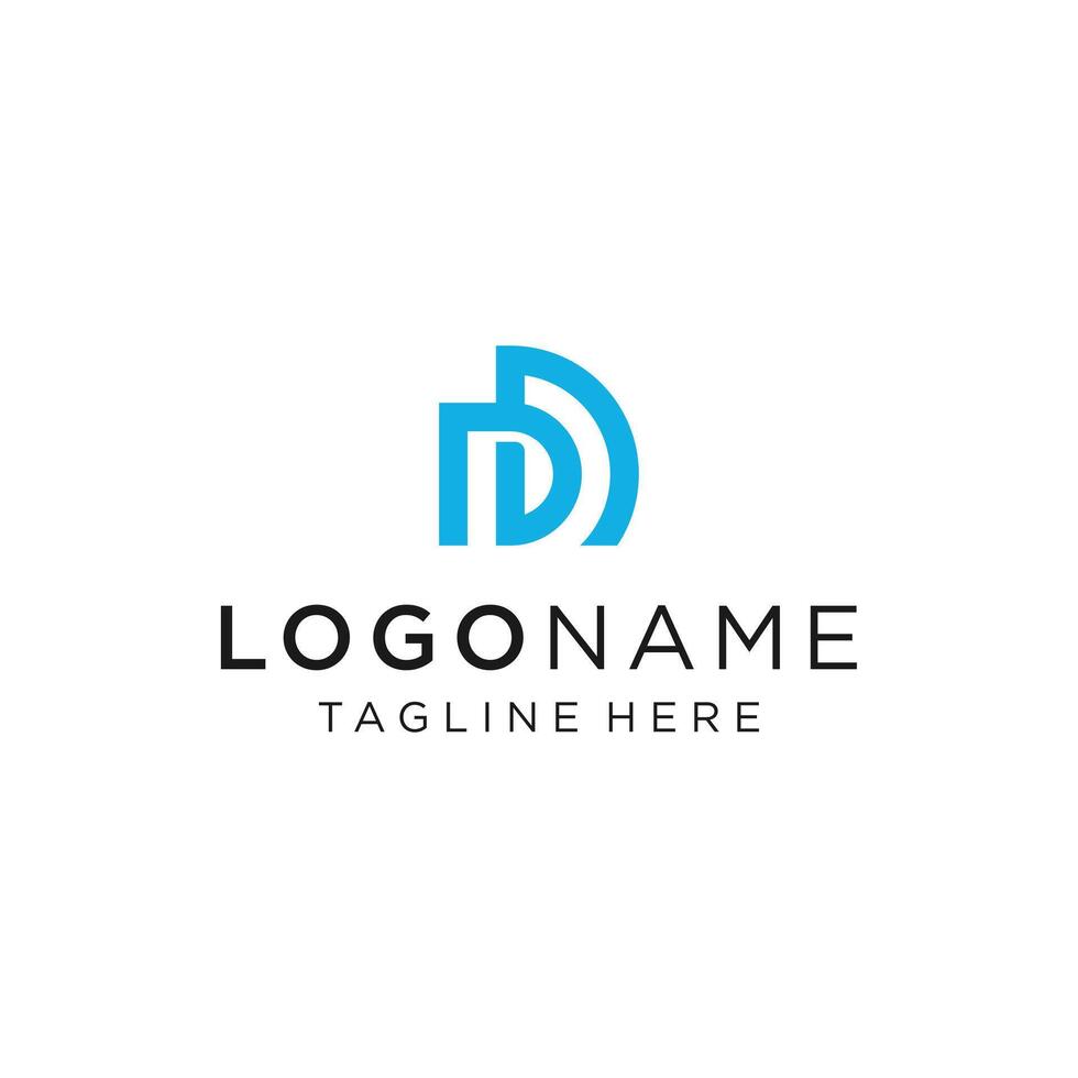 DD initial with building logo concept vector