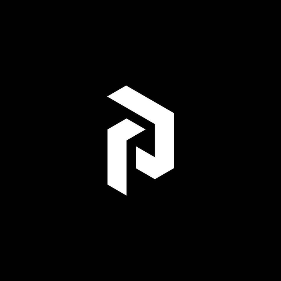 minimalist letter p square logo concept vector
