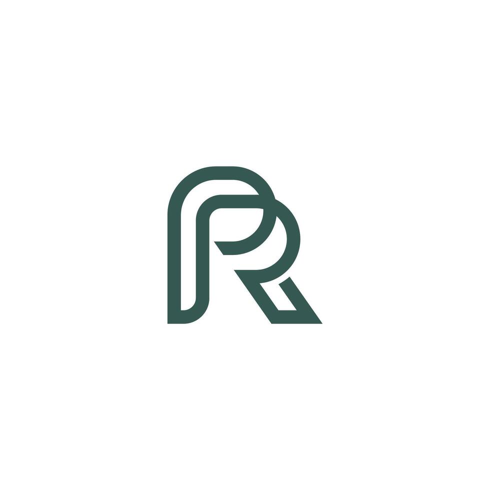 luxury letter PR or Rp with simple mono line logo concept vector