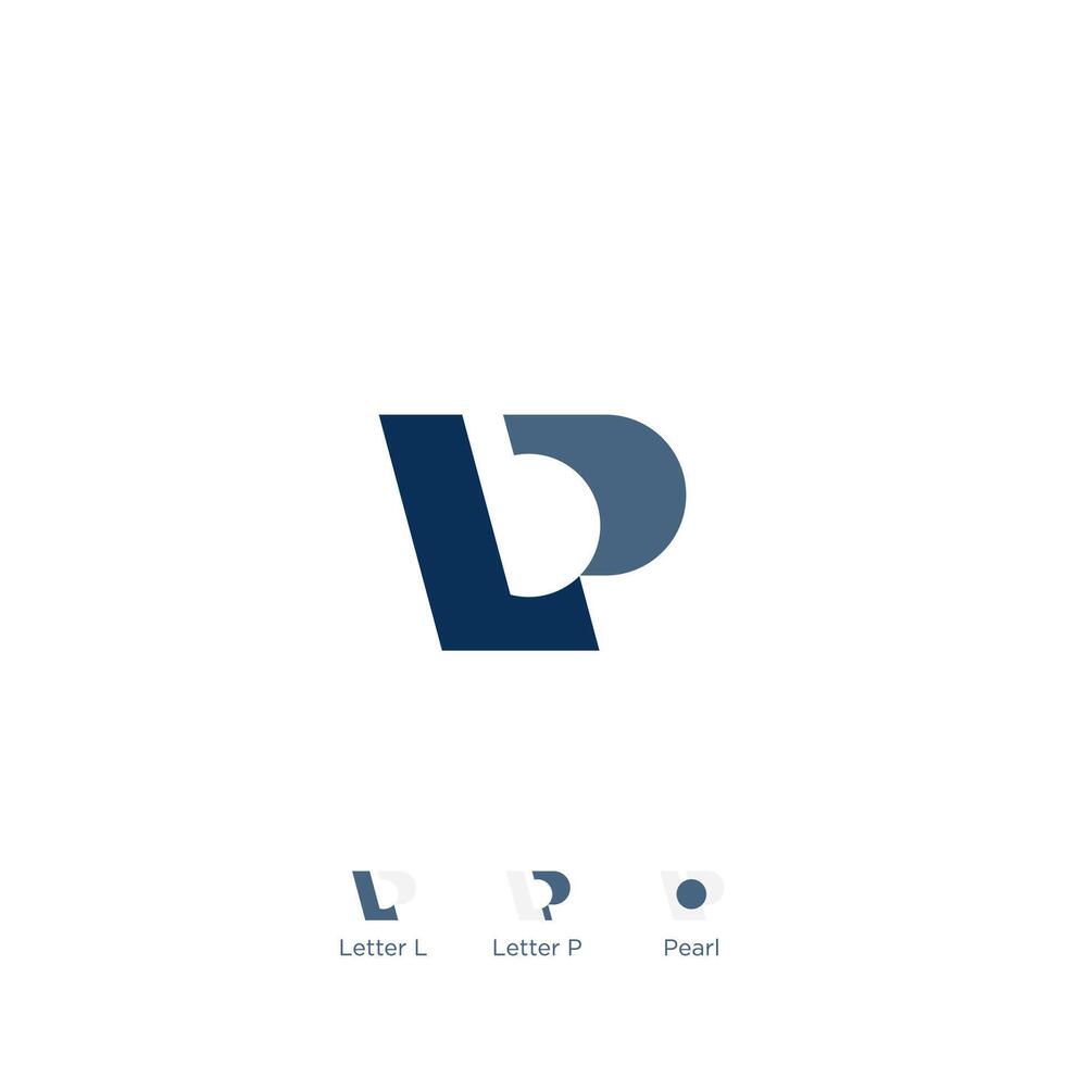 Luxury Letter LP with pearl or Pearl LP logo concept vector