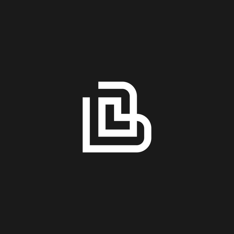 Simple line Letter BL or LB logo concept vector
