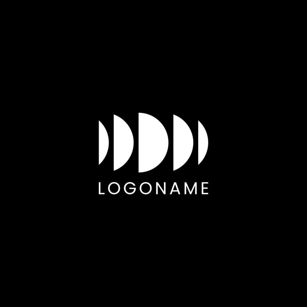 Abstract Letter D or DD or DDD with half circle logo concept vector