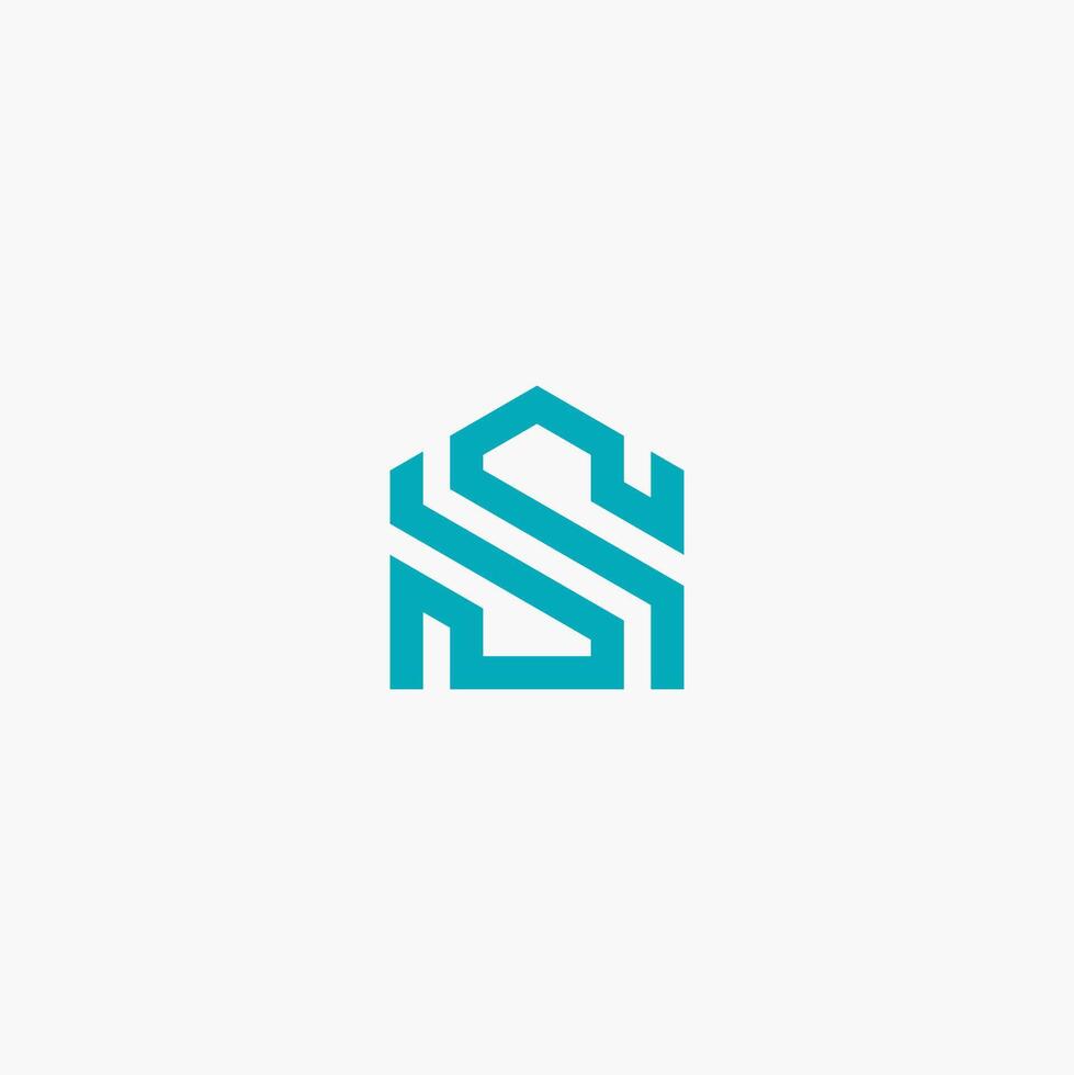 Simple Line letter S house or S Home logo concept vector