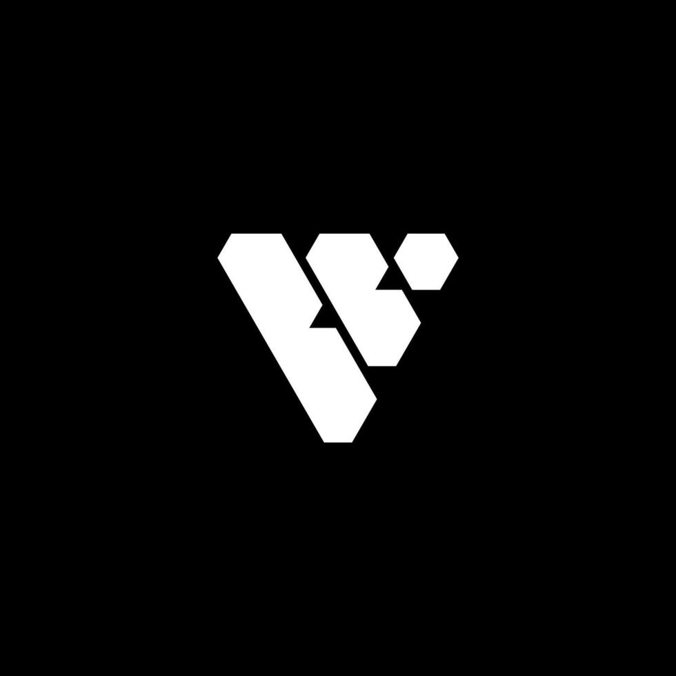 Modern letter VV or geometric letter V logo concept vector