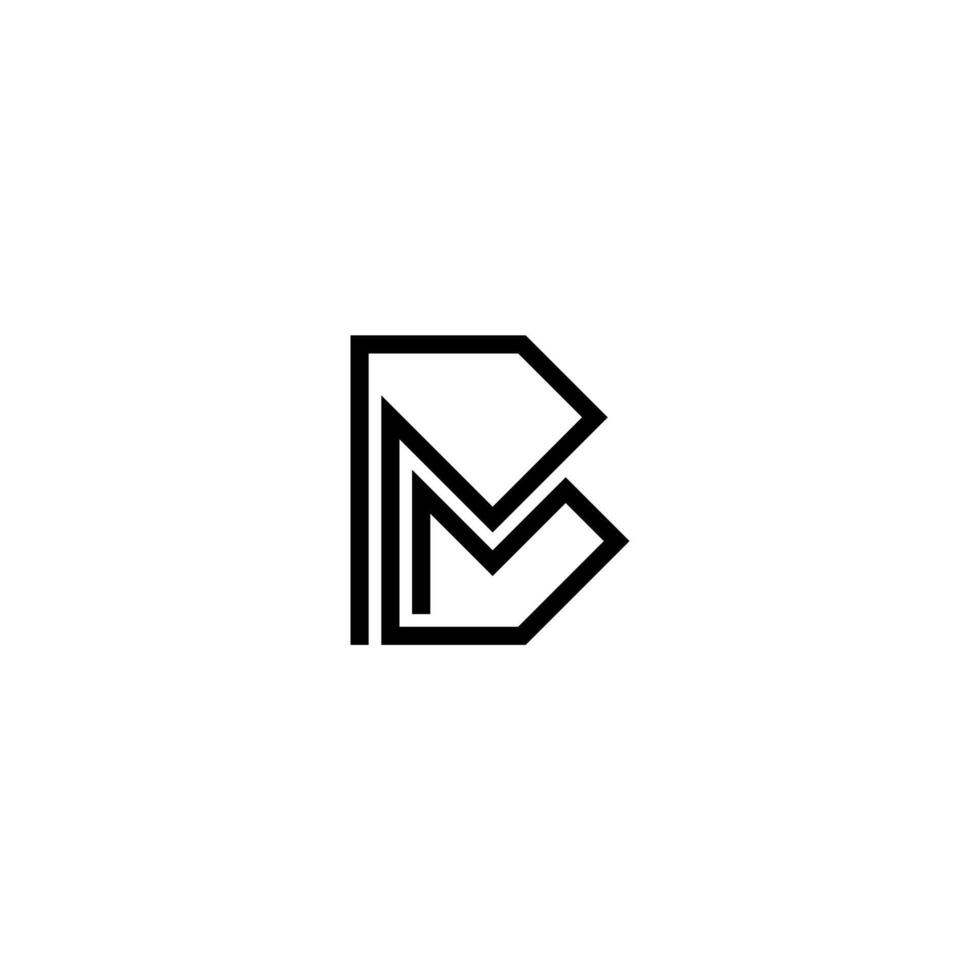 Simple line letter BM or MB logo concept vector