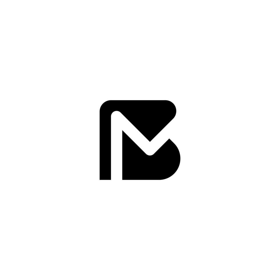 Negative Space Letter BM or MB logo concept vector