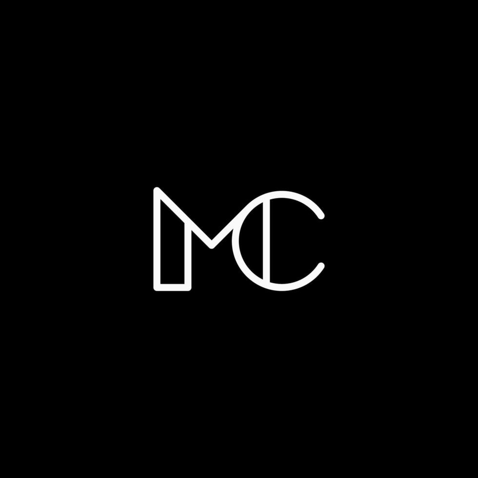 Minimalist line letter MC or CM logo concept vector