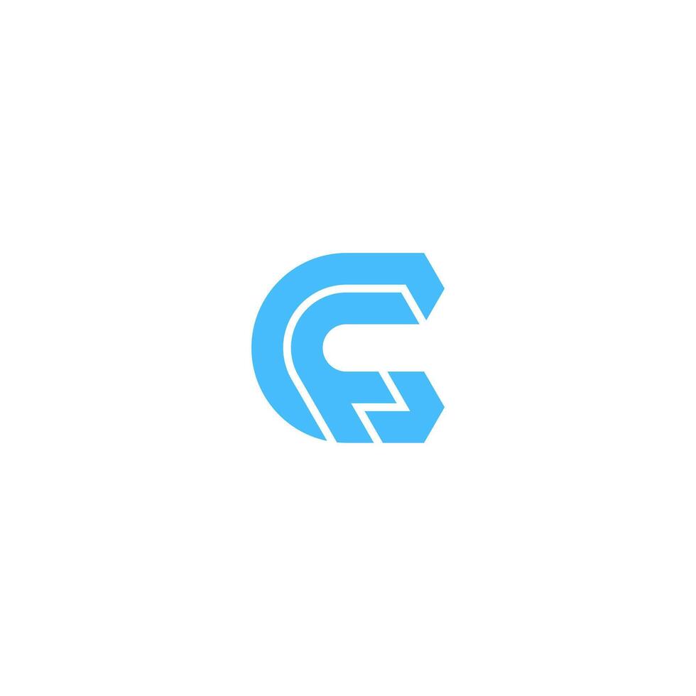 Geometric Letter CF or FC logo concept vector