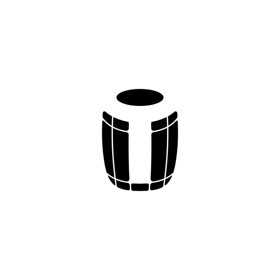 negative Space Letter T barrel or Barrel and T logo concept vector