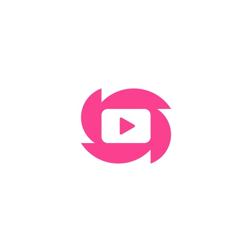 Abstract Letter S movie or S play logo concept vector